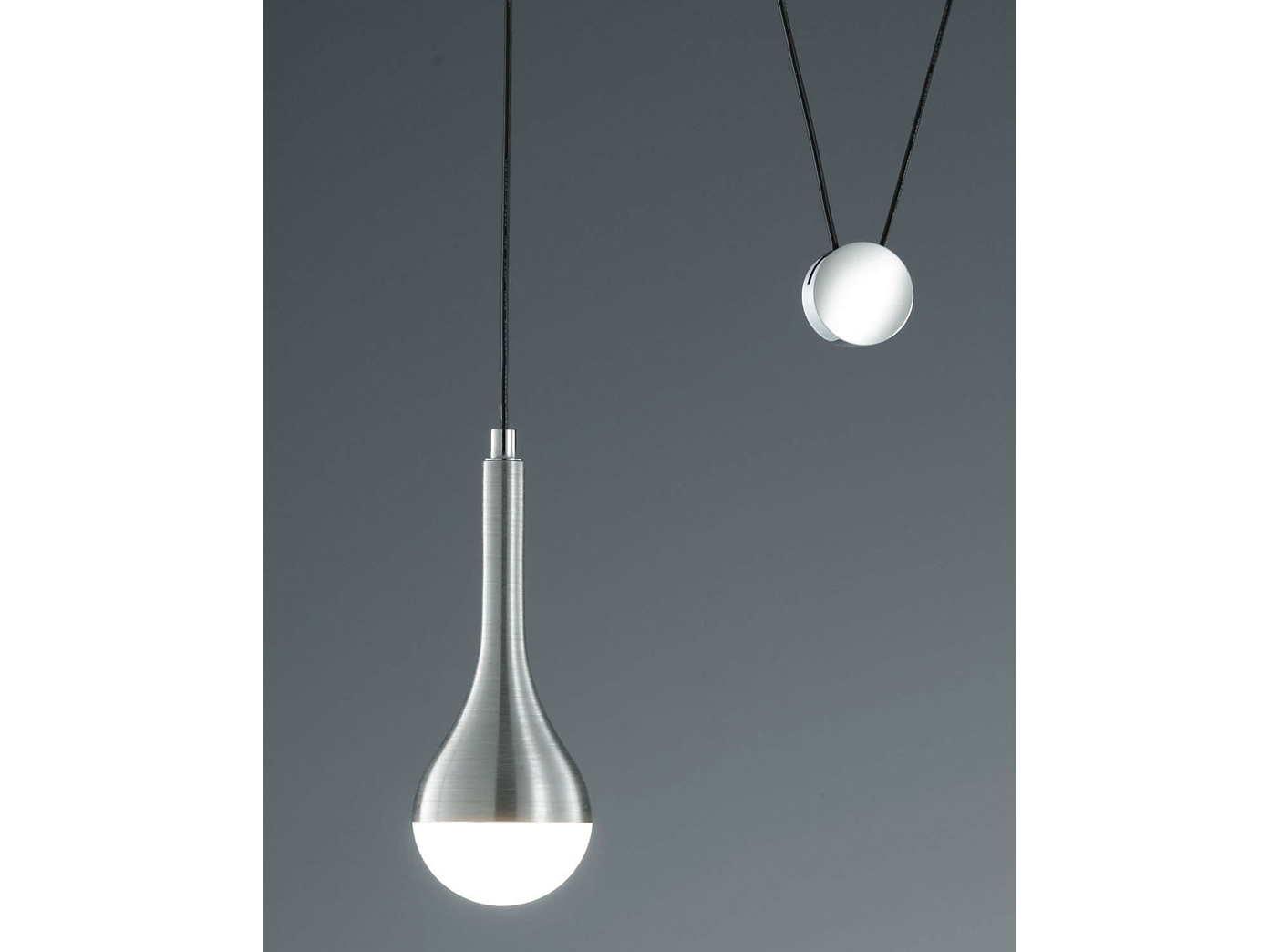 acrylique blanc ABQ 2 x 4,5w LEDLampe pendule drops alu brossé