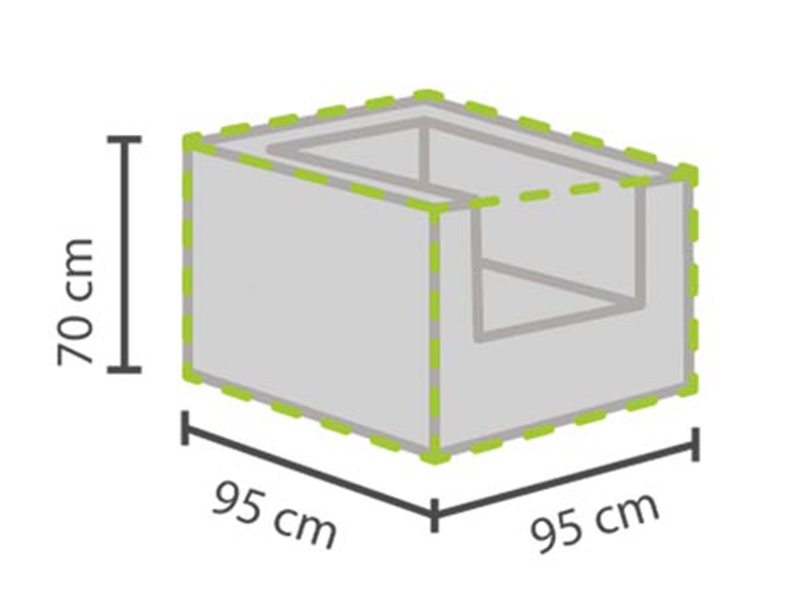 Abdeckplane 95x95cm für Gartenmöbel Hocker, Abdeckfolie ...